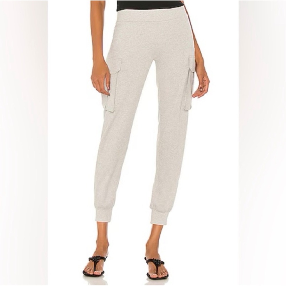 Norma Kamali Soft Knit Cargo Jogger Pants Gray‎ Lounge Athleisure S